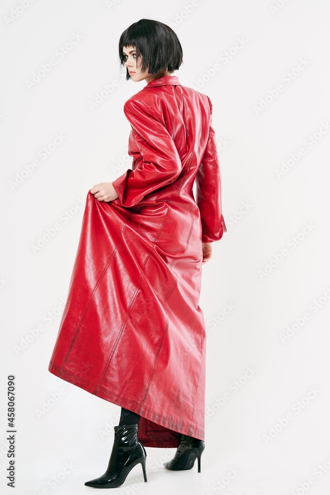 woman in red coat glamor luxury fashion glamor woman in red coat glamor luxury fashion glamor