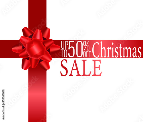 Christmas Sale Poster Design Template with Discount Tag. christmas shopping concept.