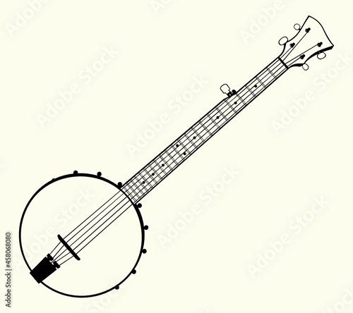 Precise vector illustration of a banjo