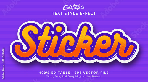 Editable text effect, Sticker text on layered color style effect