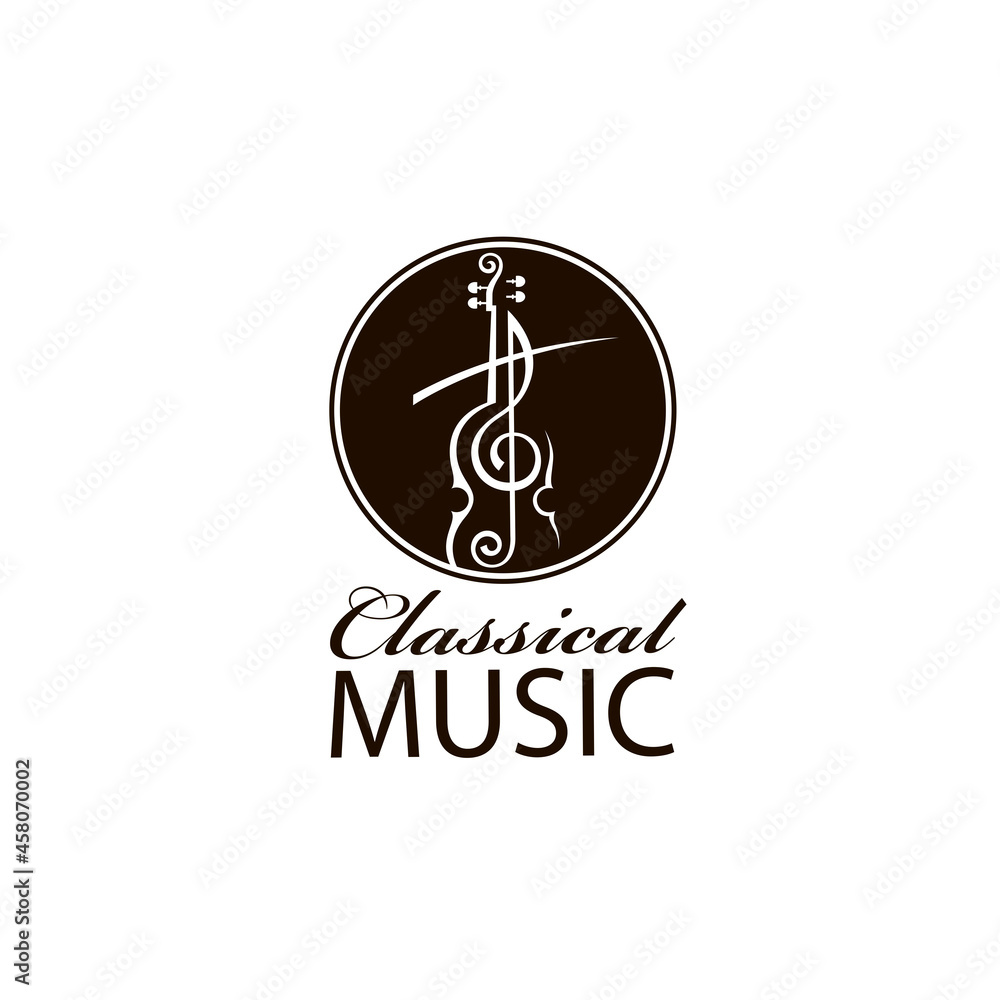 abstract monochrome icon of violin isolated on white background abstract monochrome icon of violin isolated on white background
