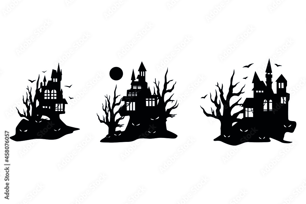Spooky Haunted House Mansion Horror Halloween Wall Cookie Craft Reusable Stencil