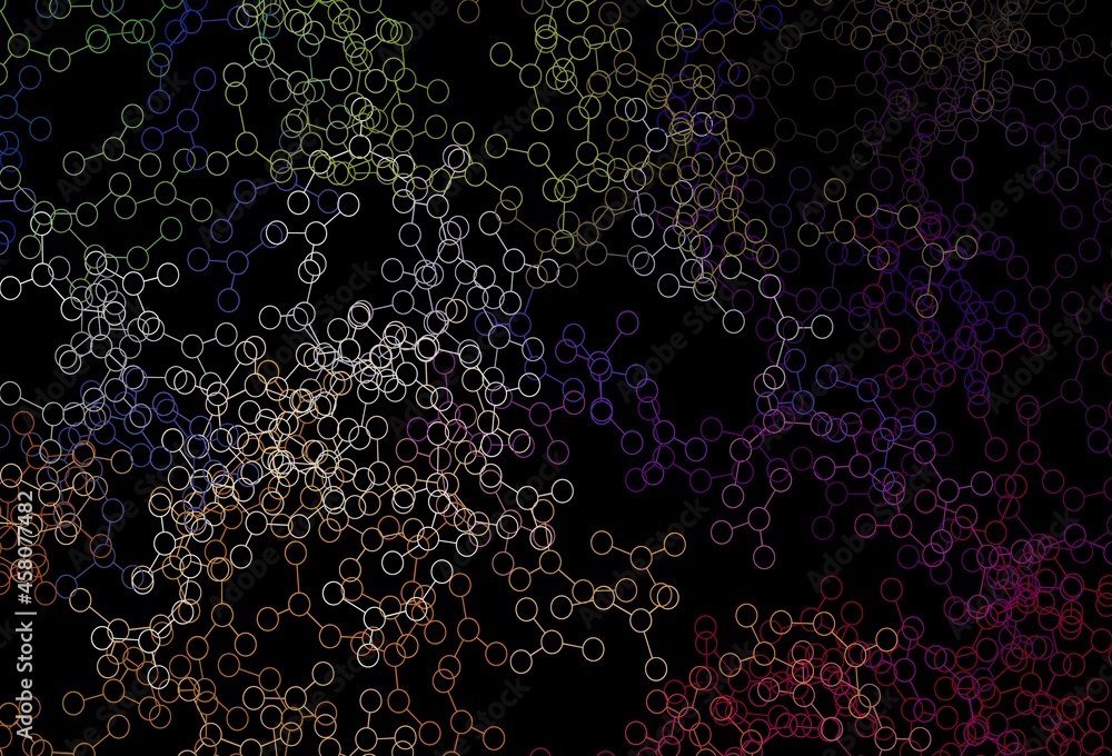 Obraz premium Dark Multicolor vector backdrop with artificial intelligence data.