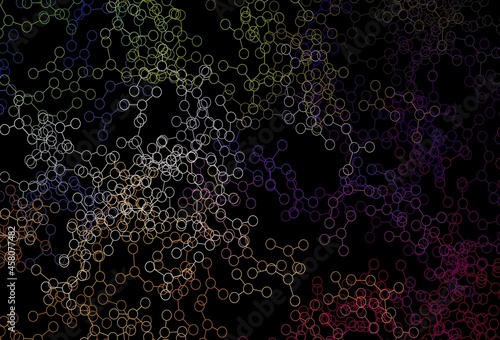 Dark Multicolor vector backdrop with artificial intelligence data.
