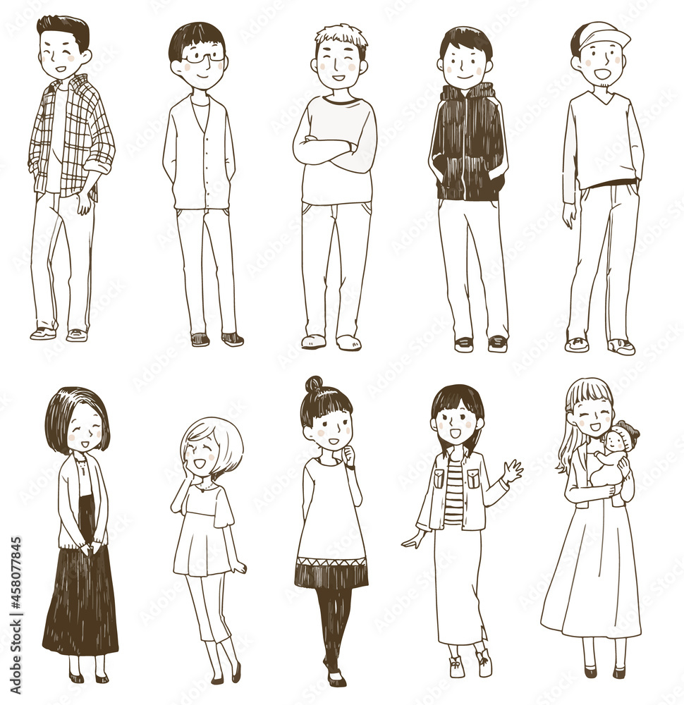 大人の男女の立ち絵セット