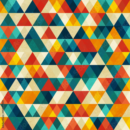 Mosaic triangle seamless pattern.