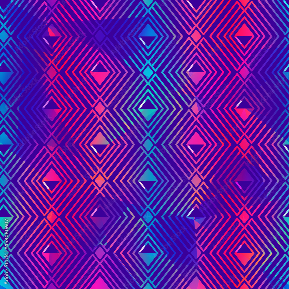 Purple geometric seamless pattern. Purple geometric seamless pattern.