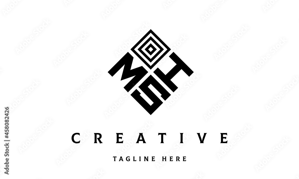 MHS square three latter logo vector MHS square three latter logo vector