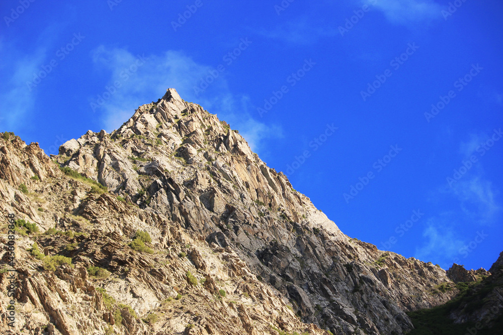 Huge mountain with blue sky