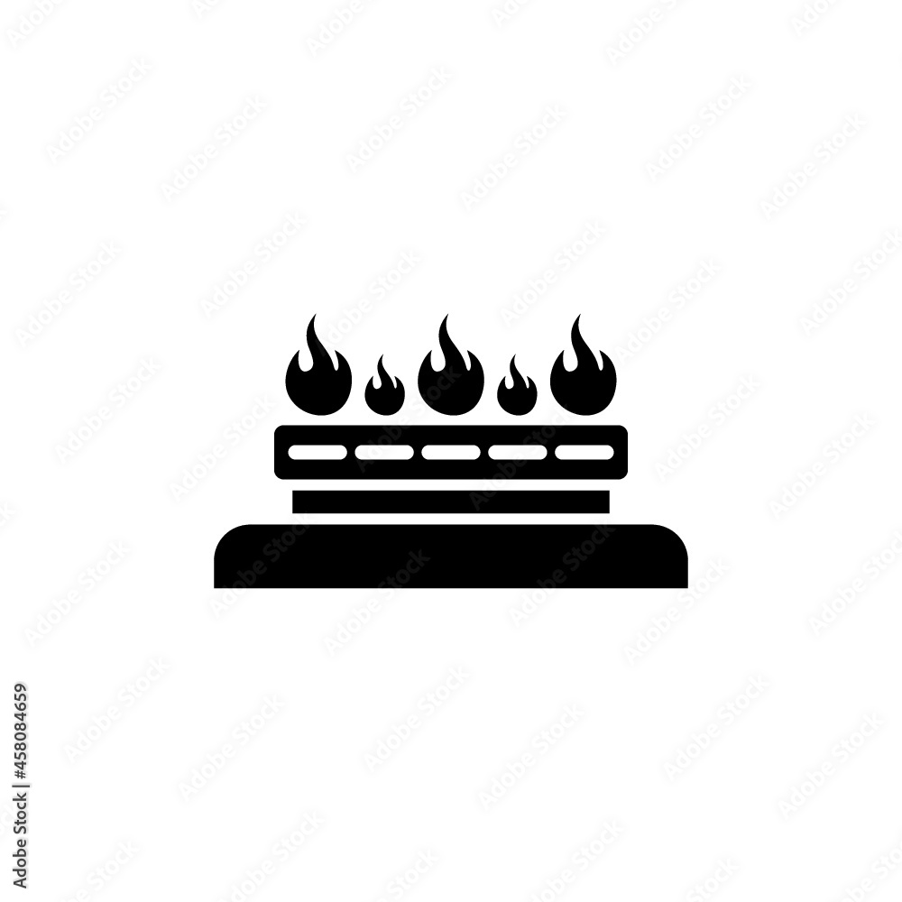 Kitchen gas stove flat icon isolated on white background Kitchen gas stove flat icon isolated on white background