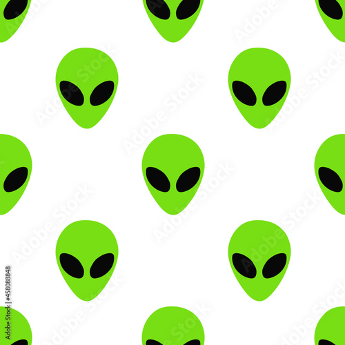 Vector alien pattern on a white background, seamless illustration for your print