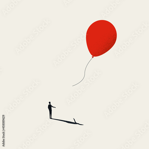 Depression and sadness vector concept. Symbol of unhappy person, anxiety, stress, loneliness. Minimal illustration.