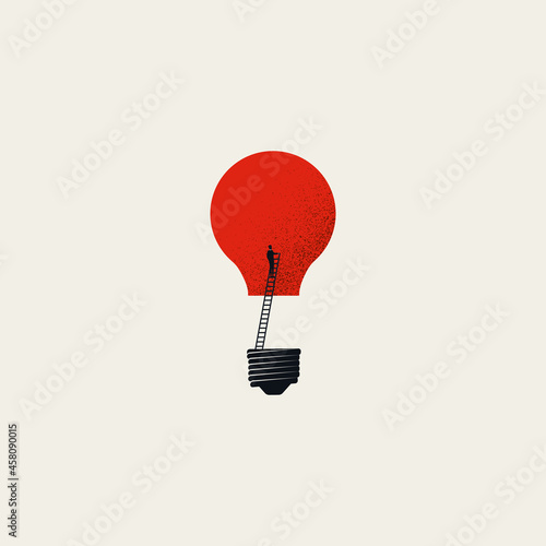 Business creativity and inspiration vector concept. Symbol of searching for idea, imagination. Minimal illustration.