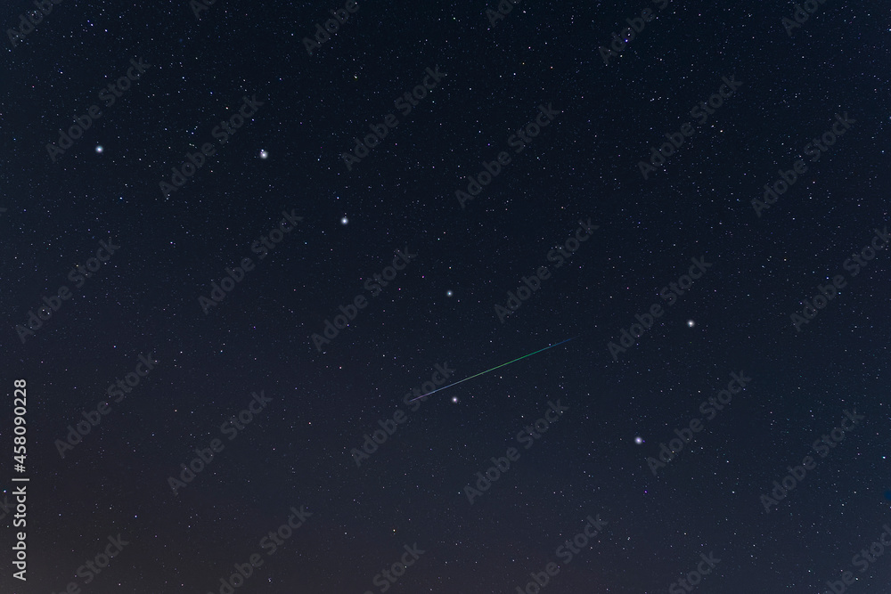 Photograph of the Big Dipper with a Persied from 2021 Photograph of the Big Dipper with a Persied from 2021