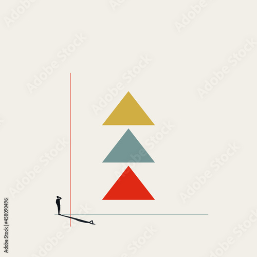 Business investment and profit growth, vector concept. Finance, achievement, success symbol. Minimal illustration.