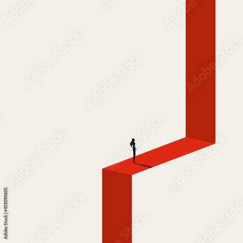 Business career challenge, opportunity vector concept. Symbol of future, growth, succes, ambition. Minimal illustration.