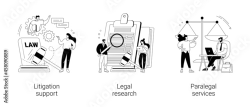 Law firm abstract concept vector illustrations.