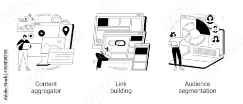 Content marketing abstract concept vector illustrations.