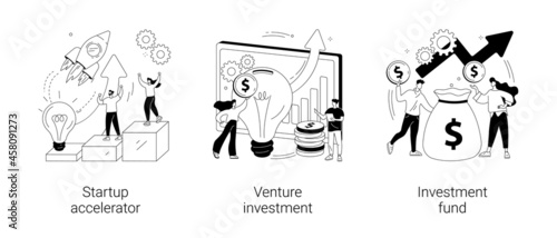 Business incubator abstract concept vector illustrations.