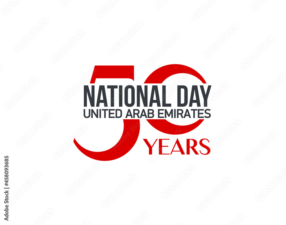 Fifty UAE national day, Spirit of the union. Banner with UAE state flag