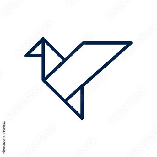 Origami icon logo company. isolated on white background.
