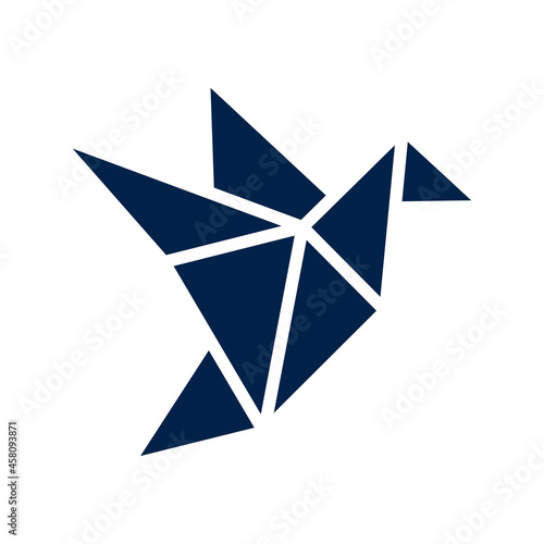 Origami icon logo company. isolated on white background.
