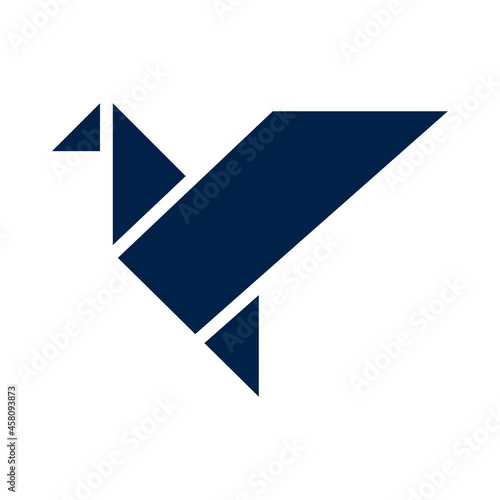 Origami icon logo company. isolated on white background.
