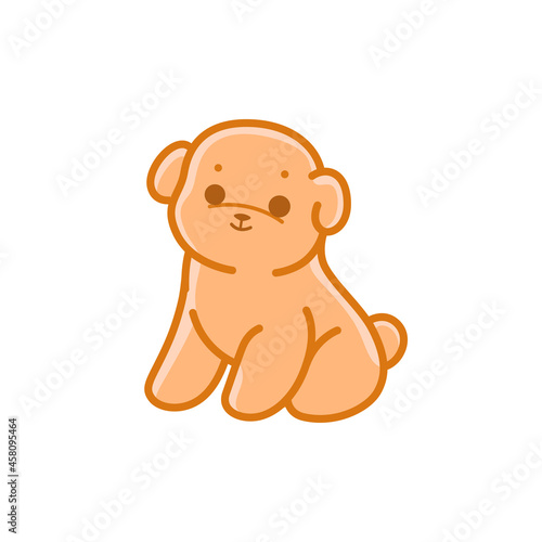 Bichon Frise puppy. Cute dog character. Vector illustration in cartoon style for poster, postcard.