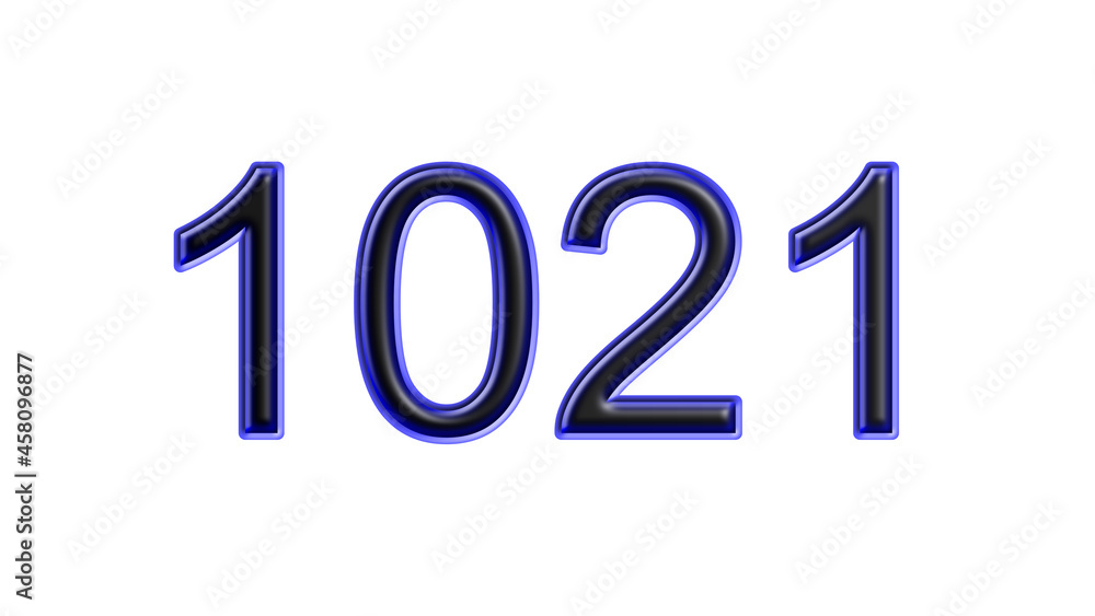 blue 1021 number 3d effect white background blue 1021 number 3d effect white background