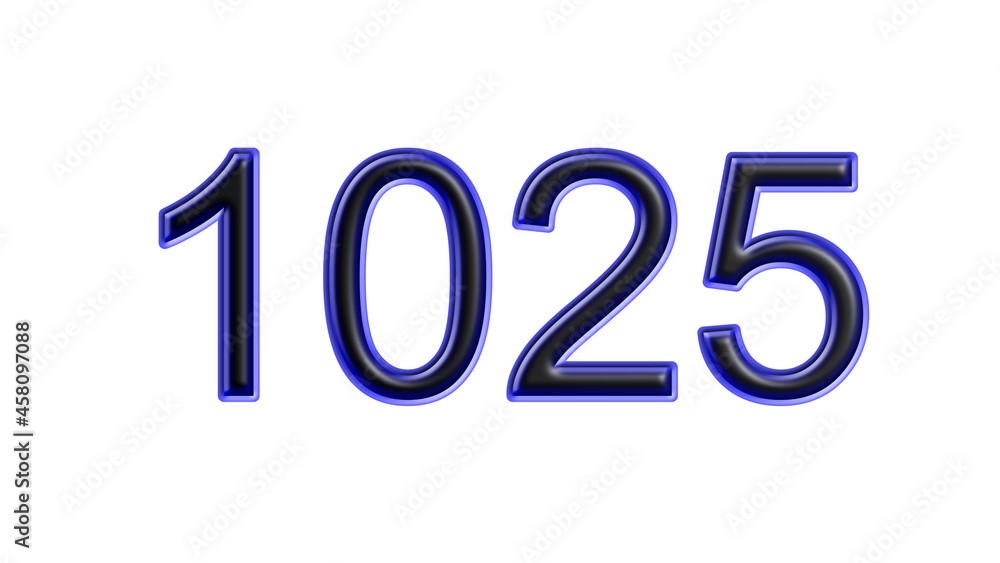 blue 1025 number 3d effect white background blue 1025 number 3d effect white background