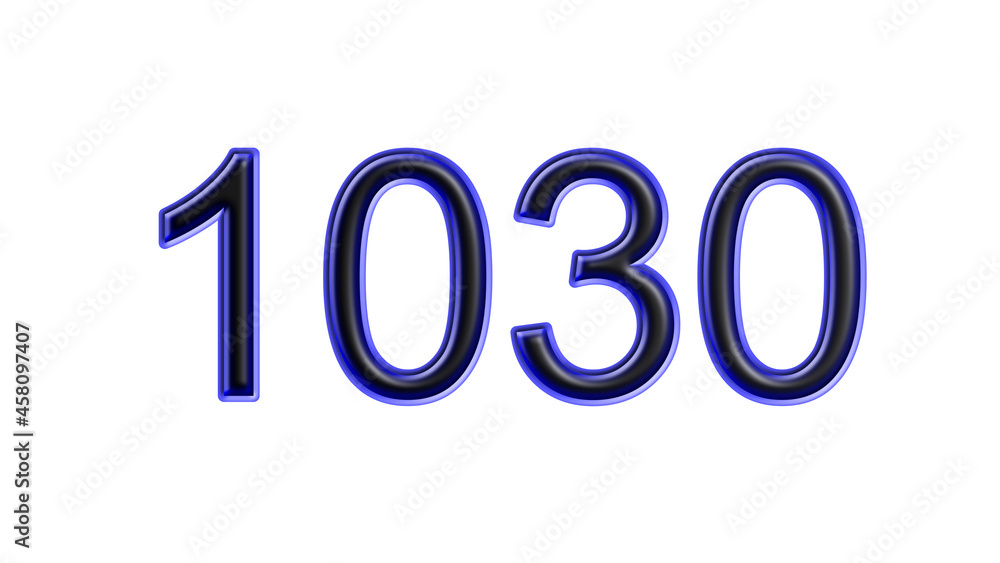 blue 1030 number 3d effect white background blue 1030 number 3d effect white background