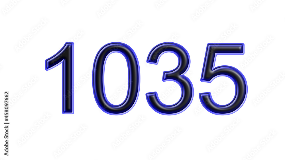 blue 1035 number 3d effect white background blue 1035 number 3d effect white background