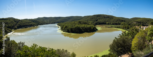 Pantano de Foix y Castellet village in Barcelona, Catalonia, Spain.