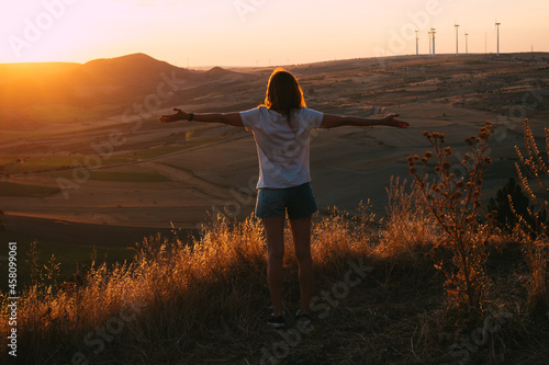 person watching sunset