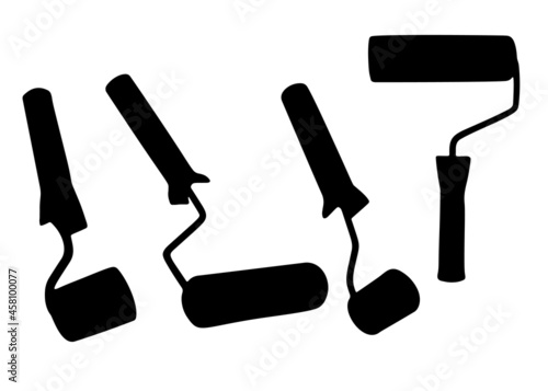 Large and small rollers included. Vector image.