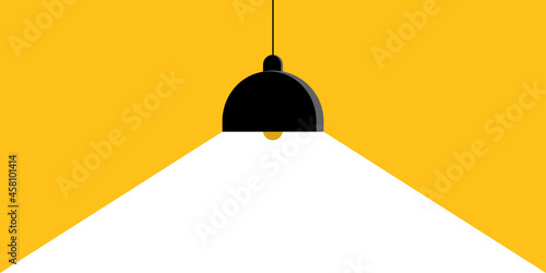 Pendant lamp on yellow background. Lamp for interior and design in flat style.