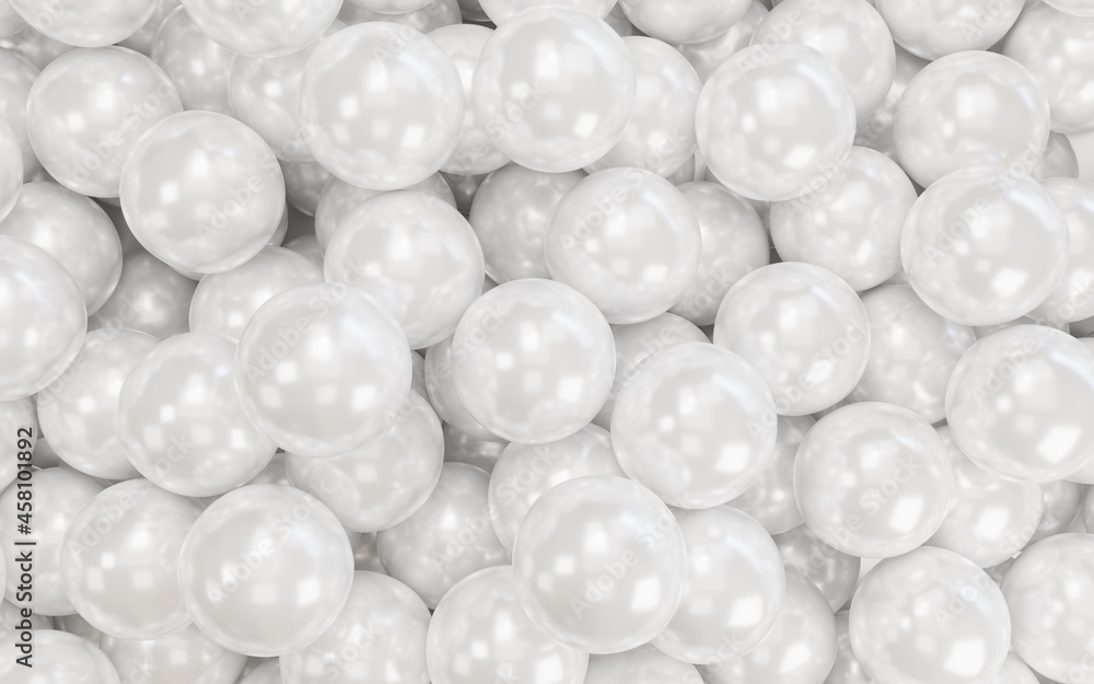 White shiny pearls background, 3D illustration. White shiny pearls background, 3D illustration.