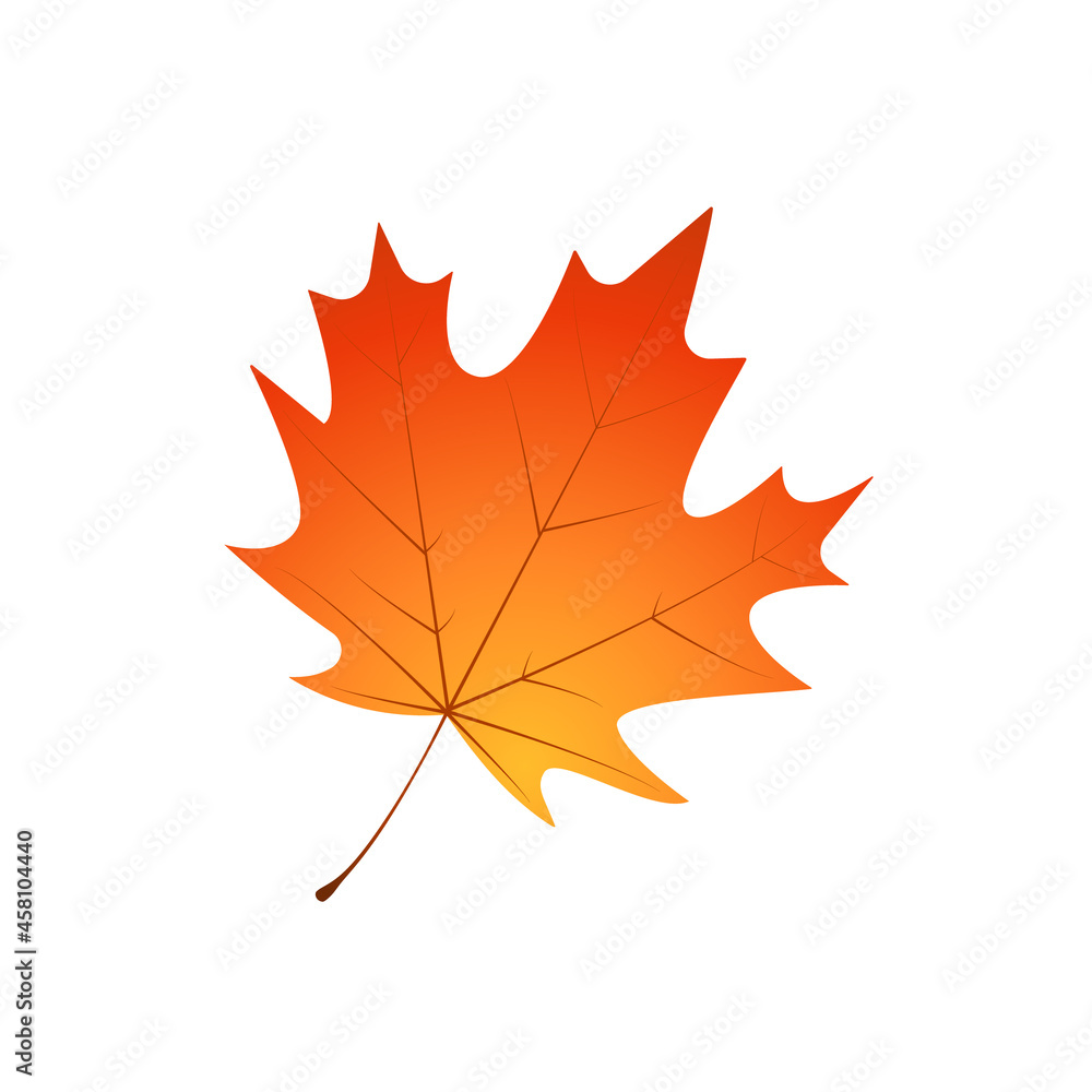 Fototapeta premium Withered maple leaf. Fallen autumn maple leaf icon