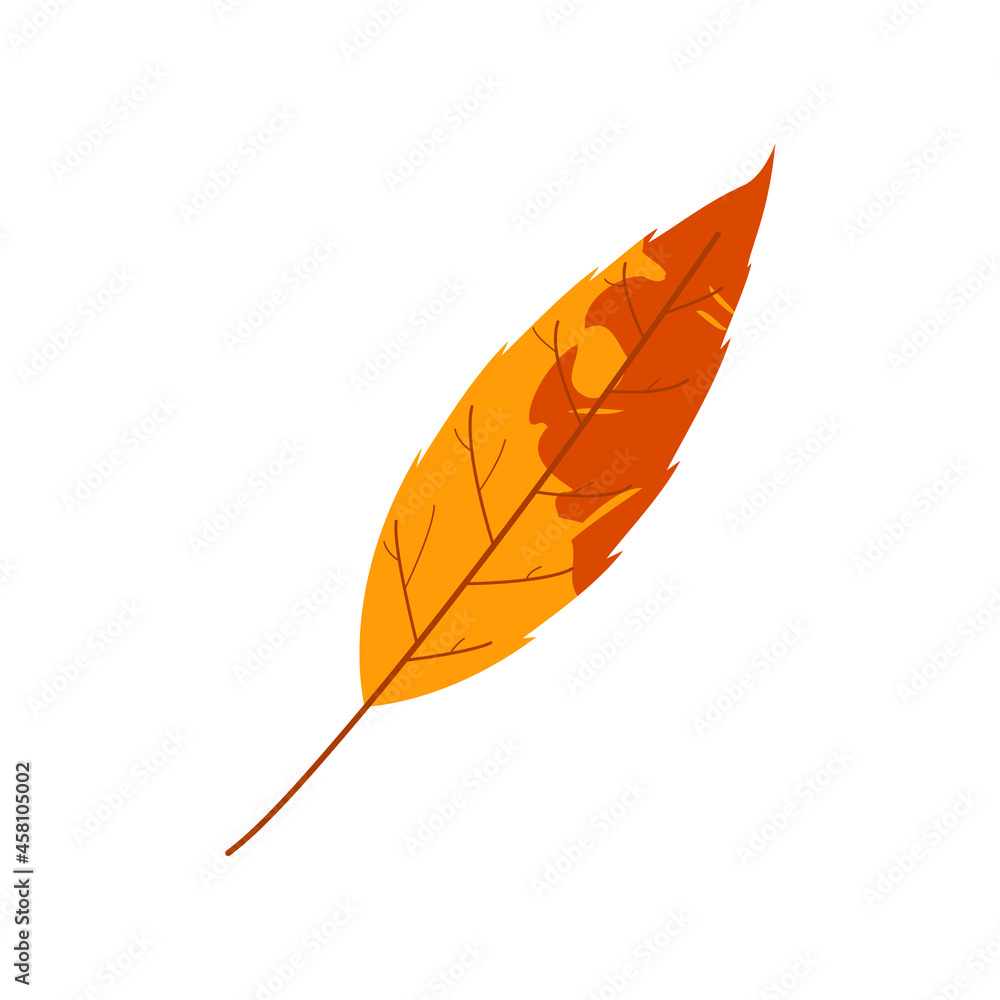 Withered autumn motley leaf. Fallen leaf with blot texture Withered autumn motley leaf. Fallen leaf with blot texture