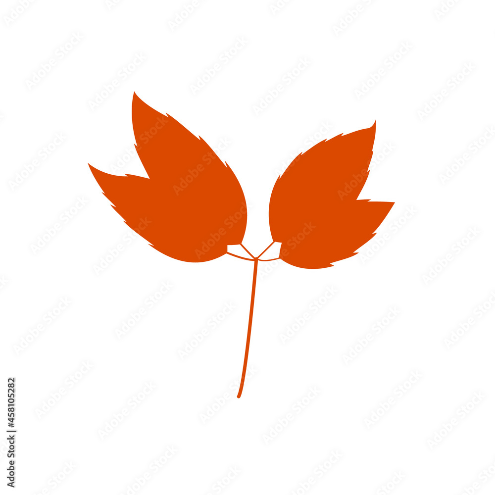 Flat leaf icon silhouette. Filled leaf glyph. Flat leaf icon silhouette. Filled leaf glyph.