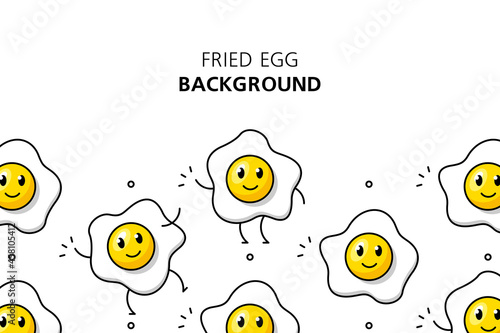 Fried egg background. Icon design. Template elements. isolated on white background