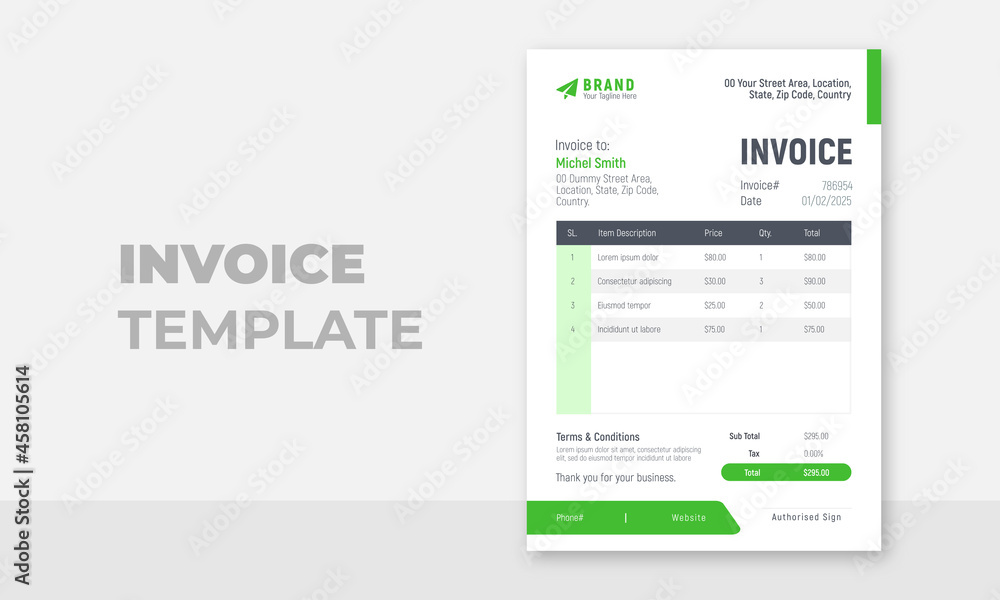 Modern Creative business invoice template. Print ready corporate business invoice for you