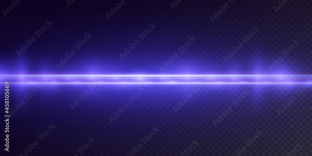 collection of horizontal light dividers blue flares. horizontal dynamic light blue lines. neon laser on a checkered dark background. Collection effect light blue line png.