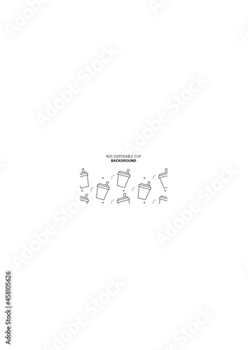 Red disposable cup background. Icon design. Template elements. isolated on white background