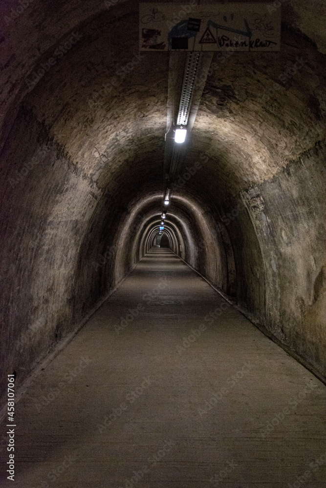 An old war tunnel In Zagreb, Croatia