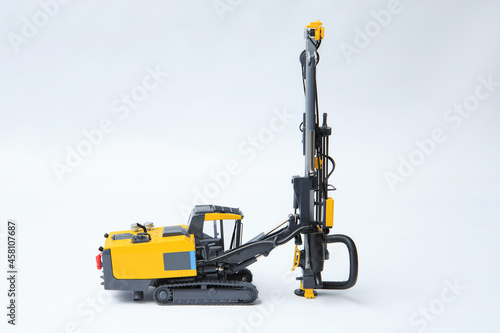 The layout of a drilling rig for contour drilling in mining operations on a white background photo