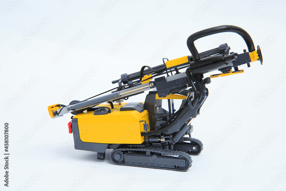The layout of a drilling rig for contour drilling in mining operations on a white background The layout of a drilling rig for contour drilling in mining operations on a white background