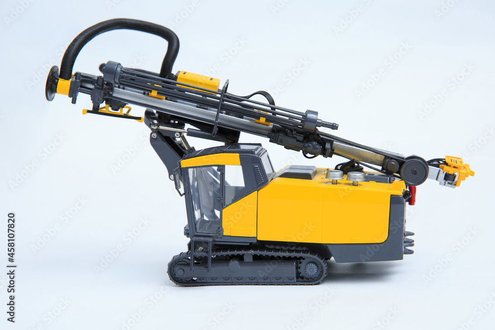 The layout of a drilling rig for contour drilling in mining operations on a white background The layout of a drilling rig for contour drilling in mining operations on a white background
