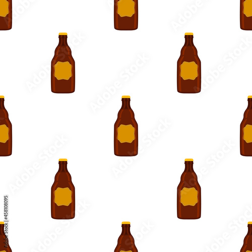 Illustration on theme seamless beer glass bottles with lid for brewery