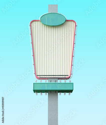 street sign in retro style, isolated on color background